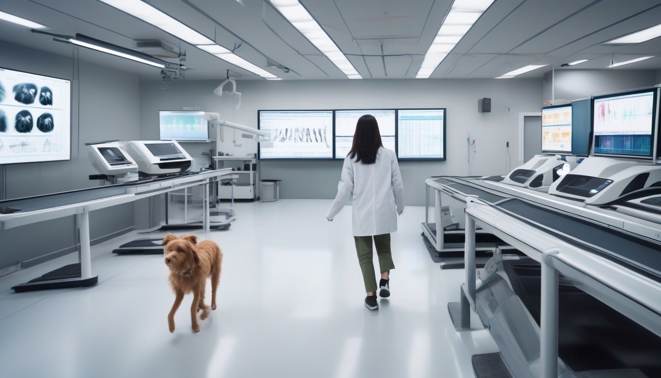 犬の歩行データを計測するペットテック研究施設